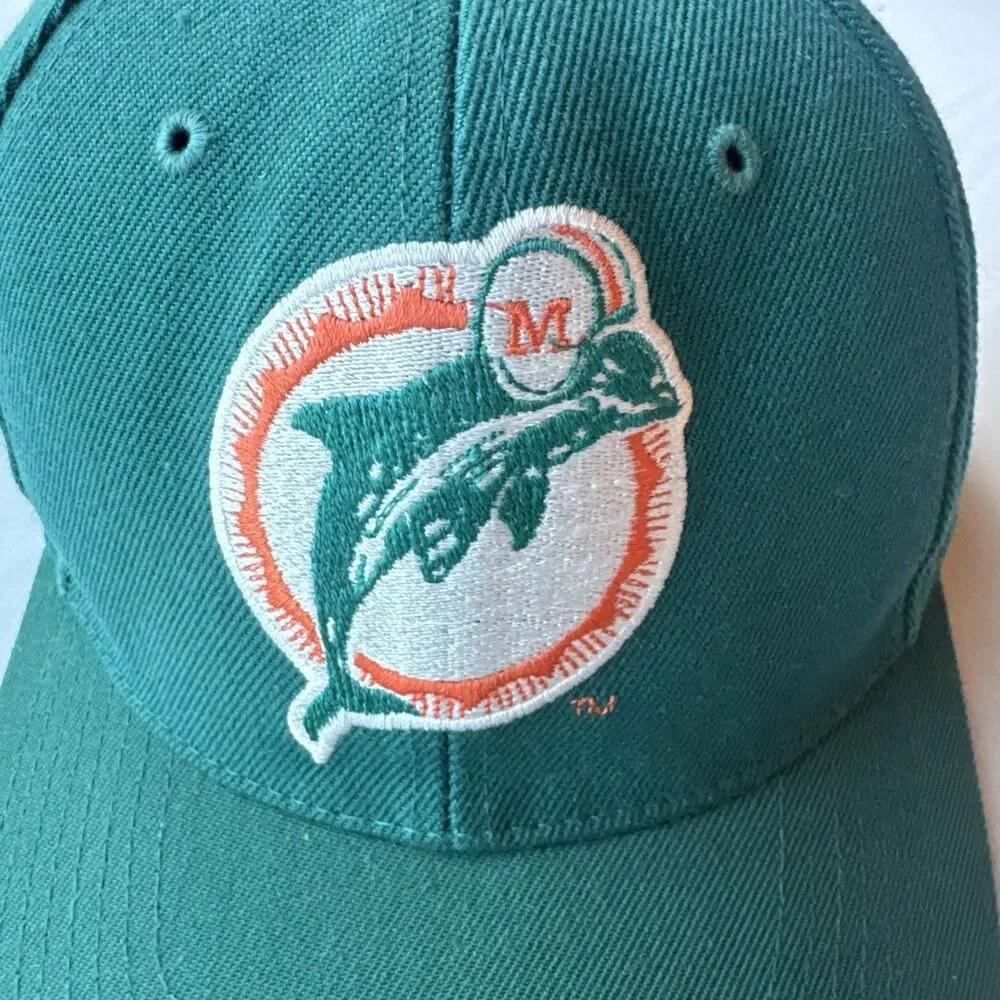 VTG 90s Sports Specialties Miami Dolphins Twin Image Snapback Hat Cap Wool Blend